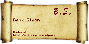 Bank Simon névjegykártya